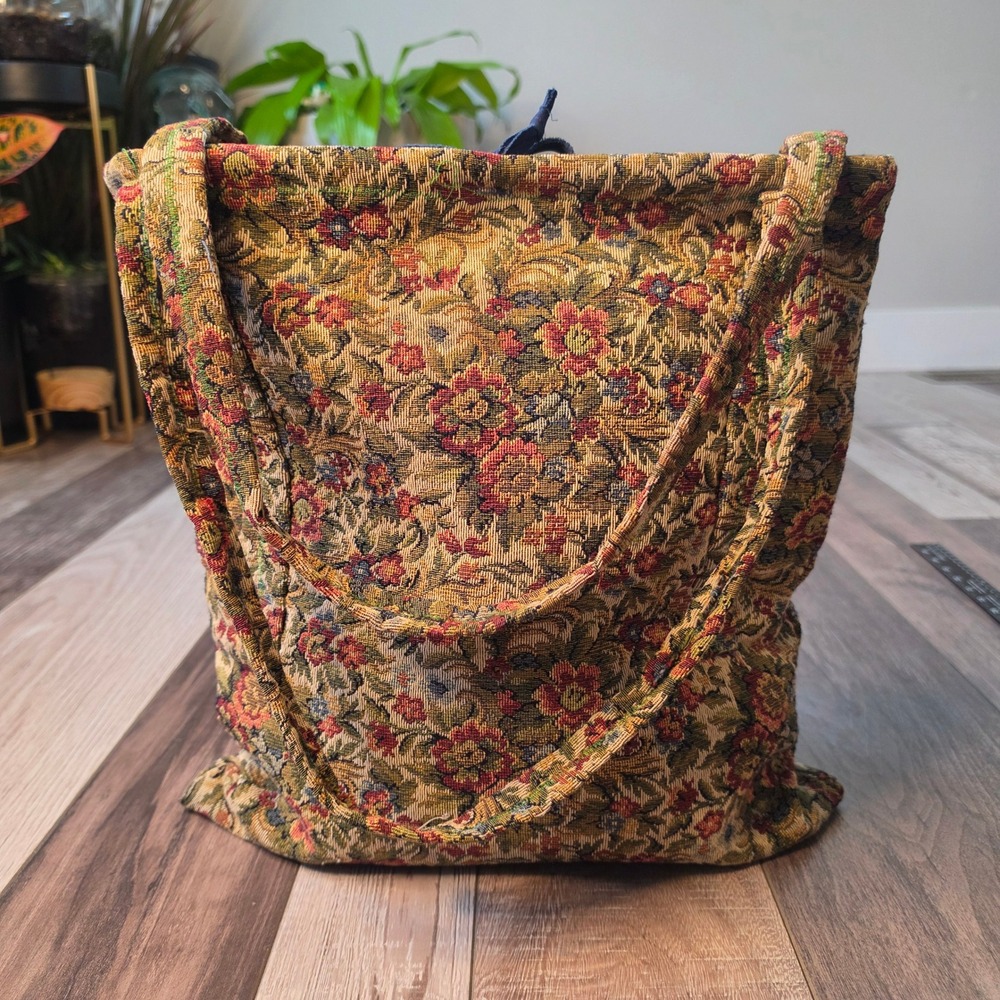 Unbranded Floral Tapestry Tote Bag Women Medium Multicolor Excellent Woven Boho